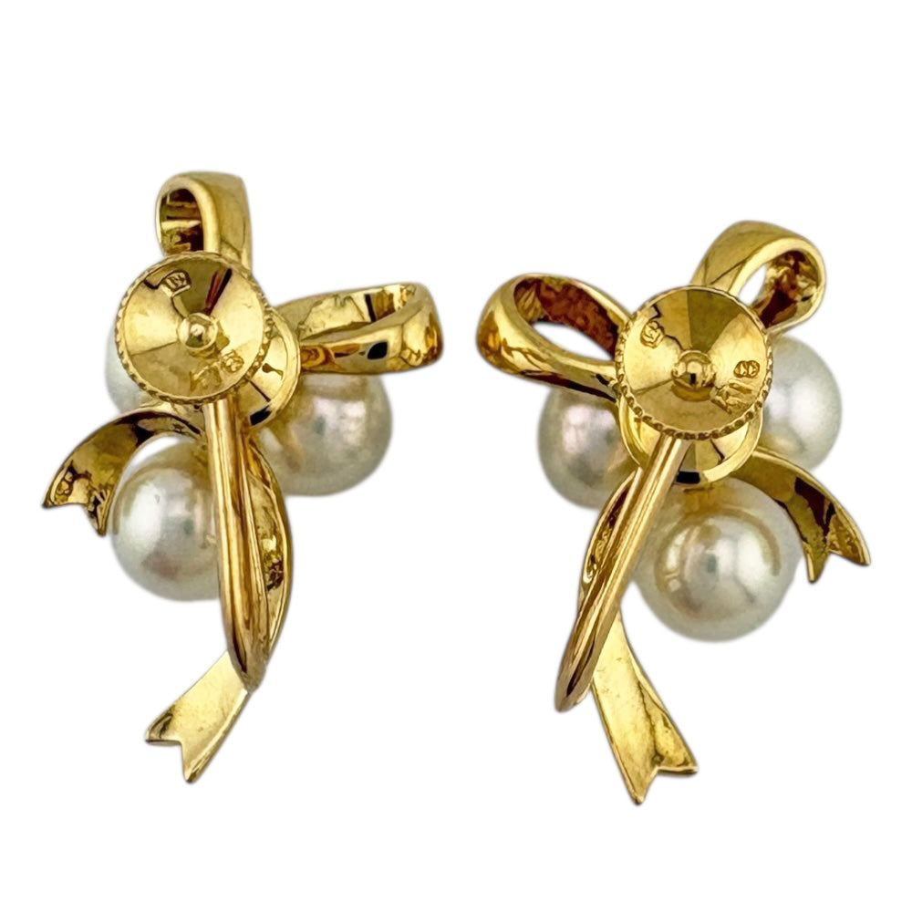 MIKIMOTO ミキモト イヤリング 18金 K18イエローゴールド アコヤパール 