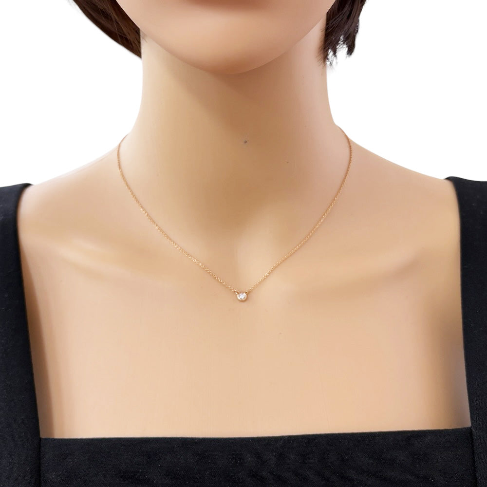 定価124,300円Tiffany バイザヤード ネックレス ダイヤ0.07ct TIFFANY&Co. ティファニー バイザヤード 約0.07ct ネックレス 18金 K18