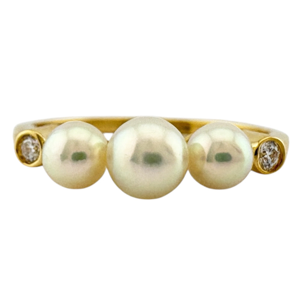 MIKIMOTO ミキモト リング 指輪 14号 18金 K18イエローゴールド パール