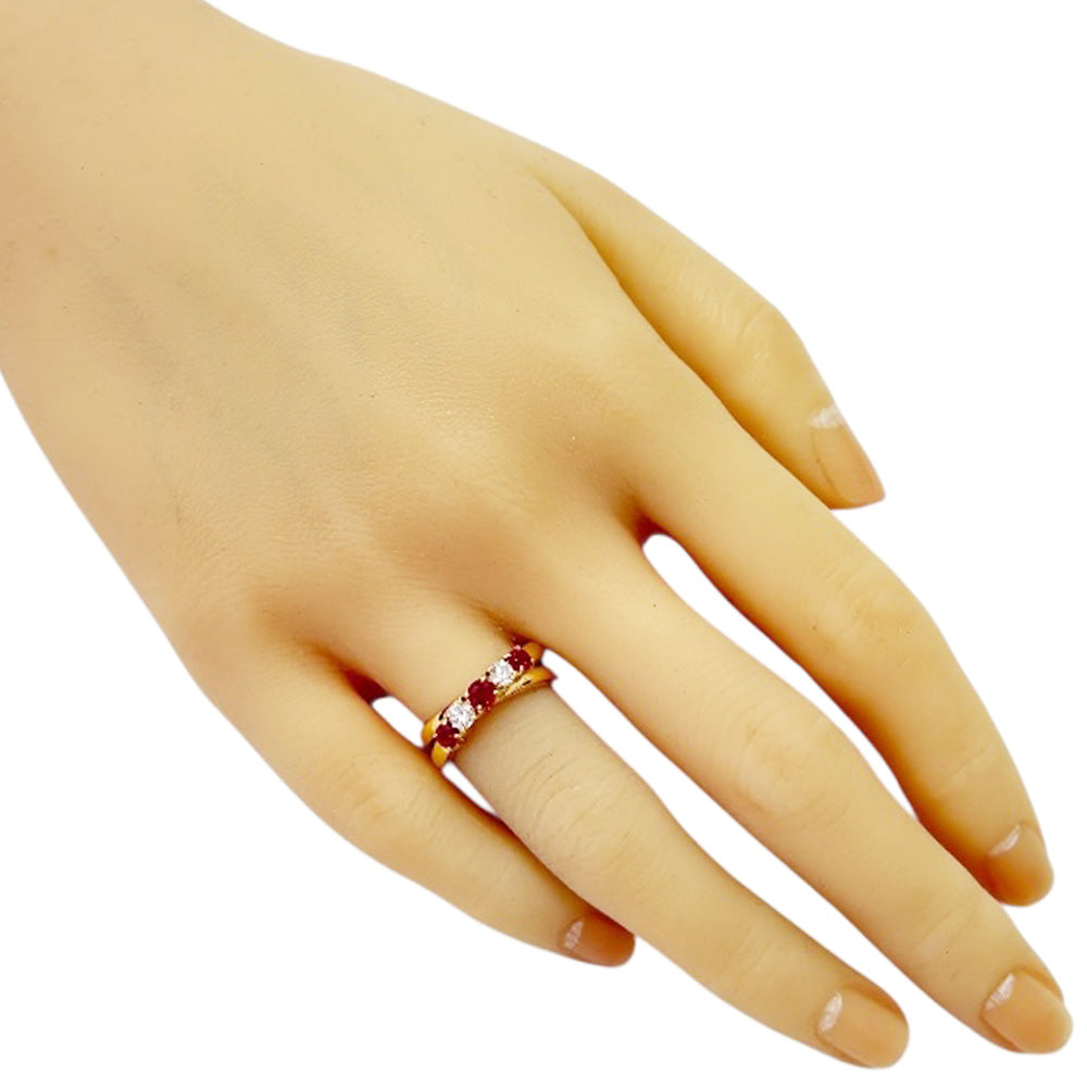 MIKIMOTO ミキモト リング 指輪 9号 18金 K18イエローゴールド ルビー