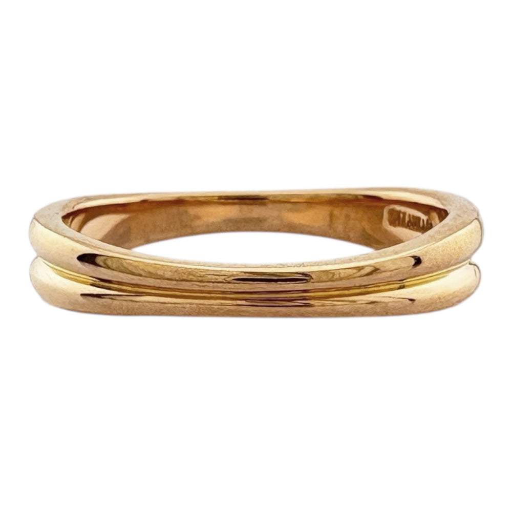 TIFFANY&Co. ティファニー ダブルウェーブ リング 指輪 8号 18金 K18