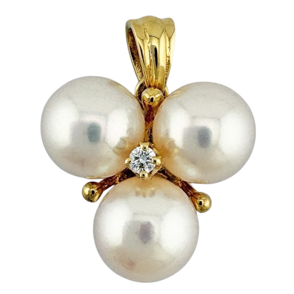 MIKIMOTO ミキモト ペンダントトップ 18金 K18イエローゴールド アコヤパール レディース 中古