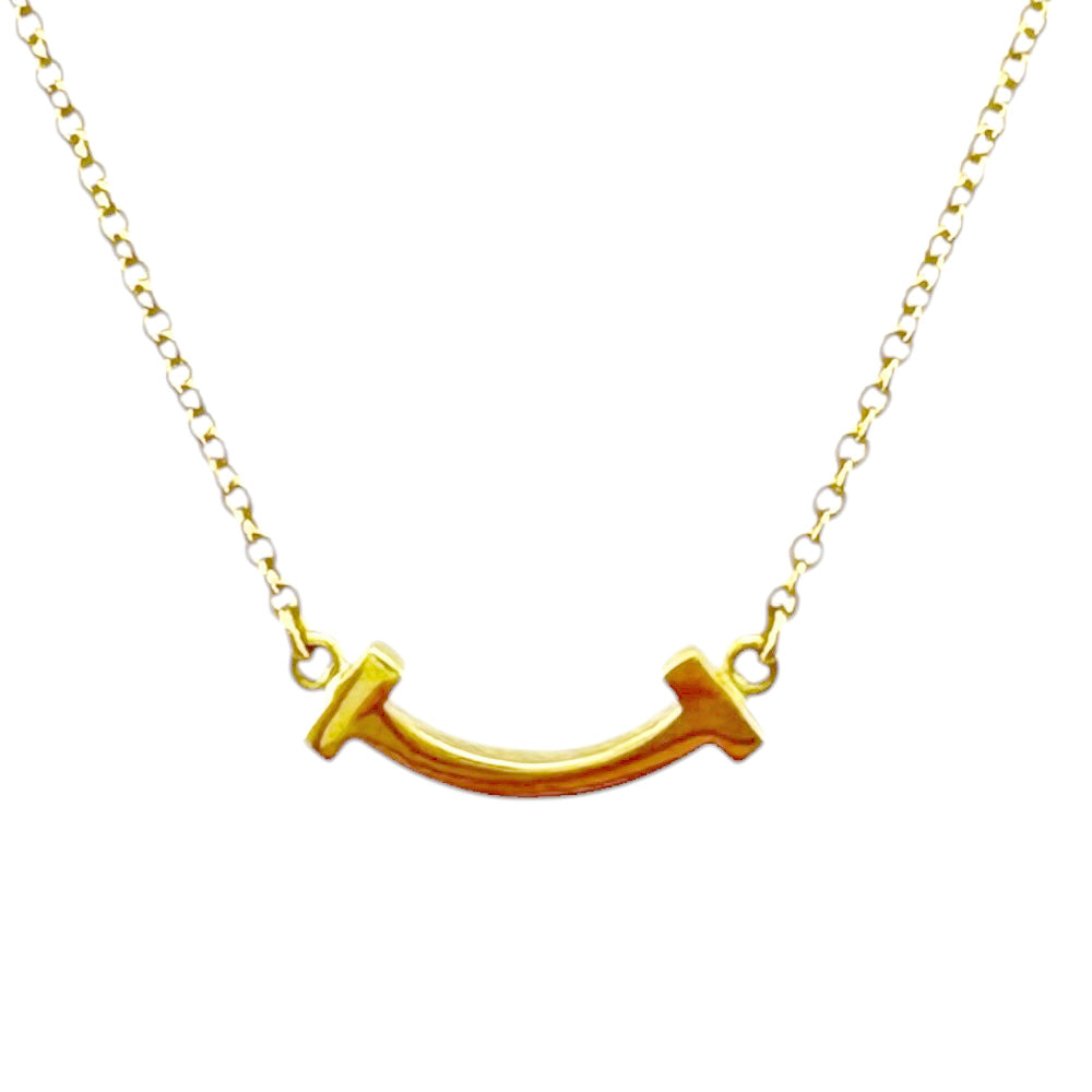 TIFFANY&Co. ティファニー Tスマイル ネックレス 18金 K18イエロー