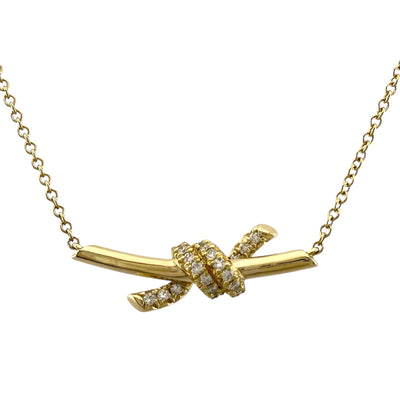 【美品】 ティファニー ノット ネックレス イエローゴールド TIFFANY&Co. ティファニー ノット ネックレス 18金 K18イエロー