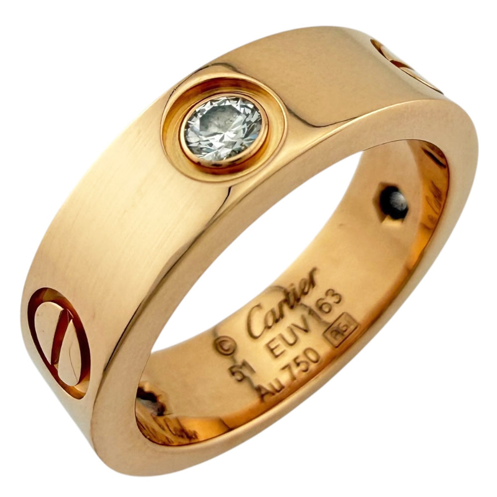 Cartier カルティエ K18 ハーフダイヤ ラブリング 7.2g 9号 CARTIER