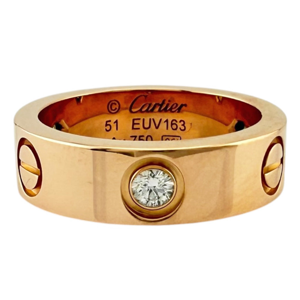 CARTIER カルティエ ラブ ハーフダイヤ リング 指輪 11号 18金 K18