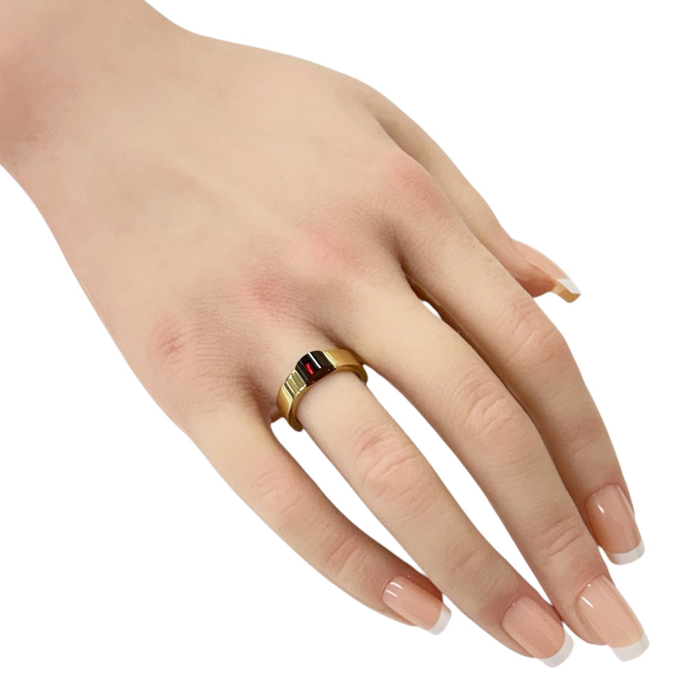GUCCI グッチ リング 指輪 9.5号 18金 K18イエローゴールド ガーネット