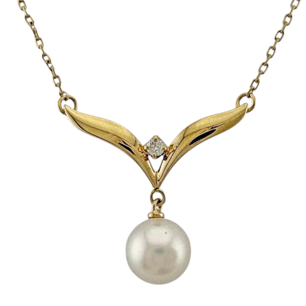 MIKIMOTO ミキモト ネックレス 18金 K18イエローゴールド ダイヤモンド