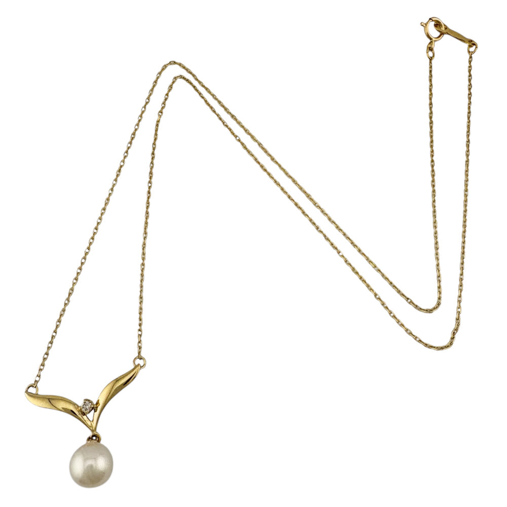 MIKIMOTO ミキモト ネックレス 18金 K18イエローゴールド ダイヤモンド