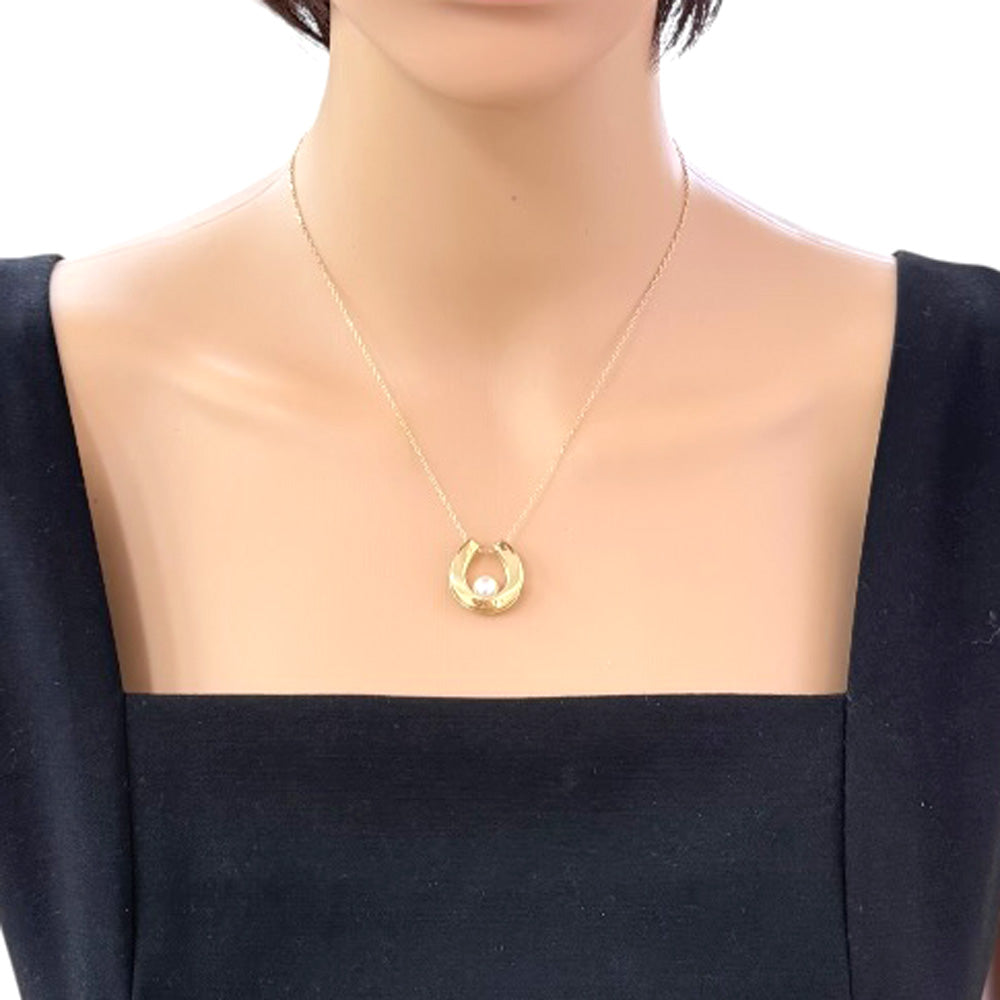 MIKIMOTO ミキモト ネックレス 18金 K18イエローゴールド パール