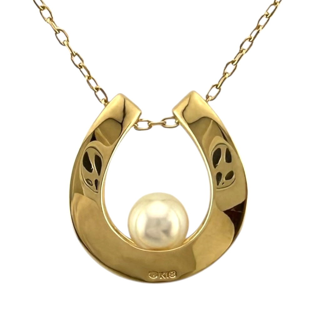 MIKIMOTO ミキモト ネックレス 18金 K18イエローゴールド パール