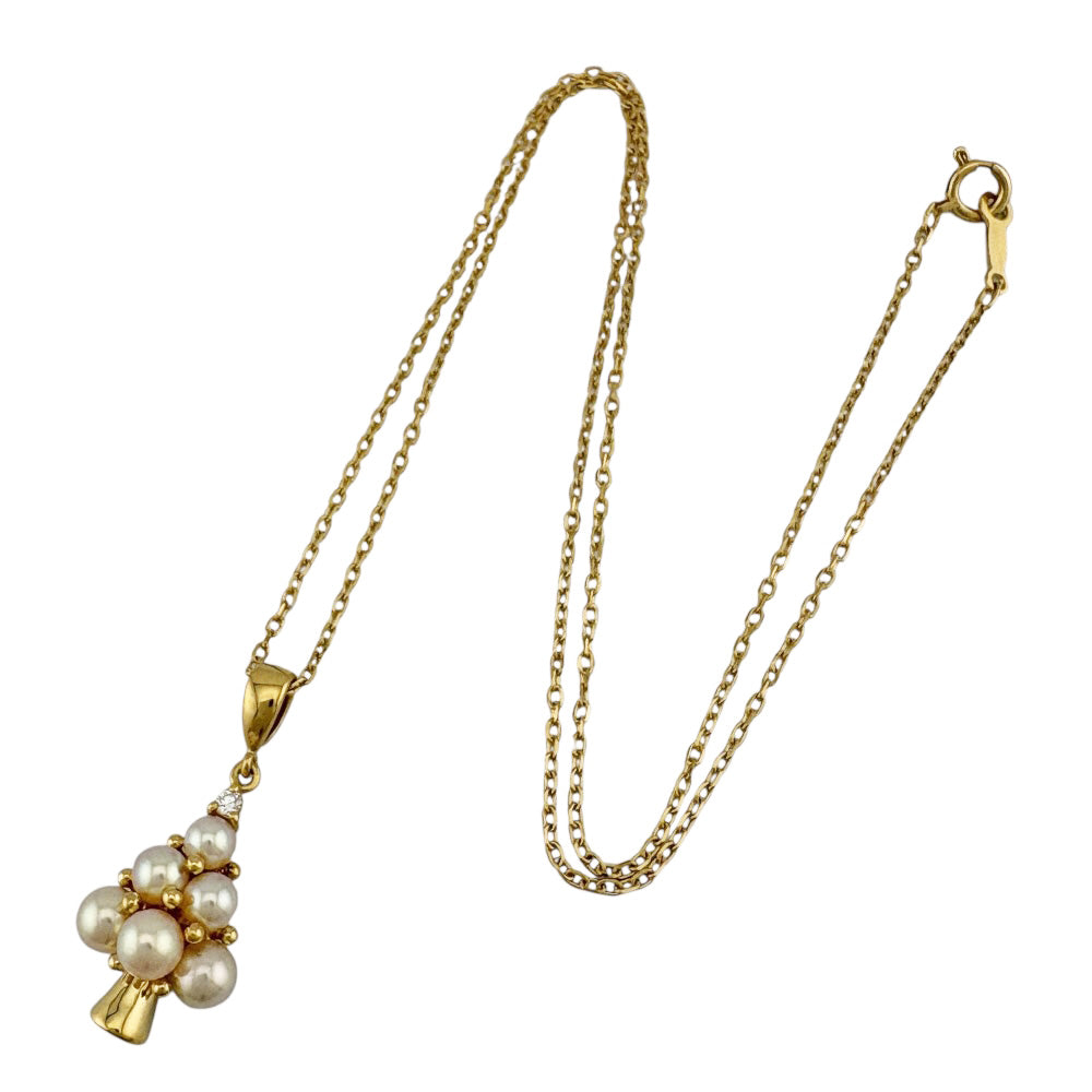 MIKIMOTO ミキモト ネックレス 18金 K18イエローゴールド パール