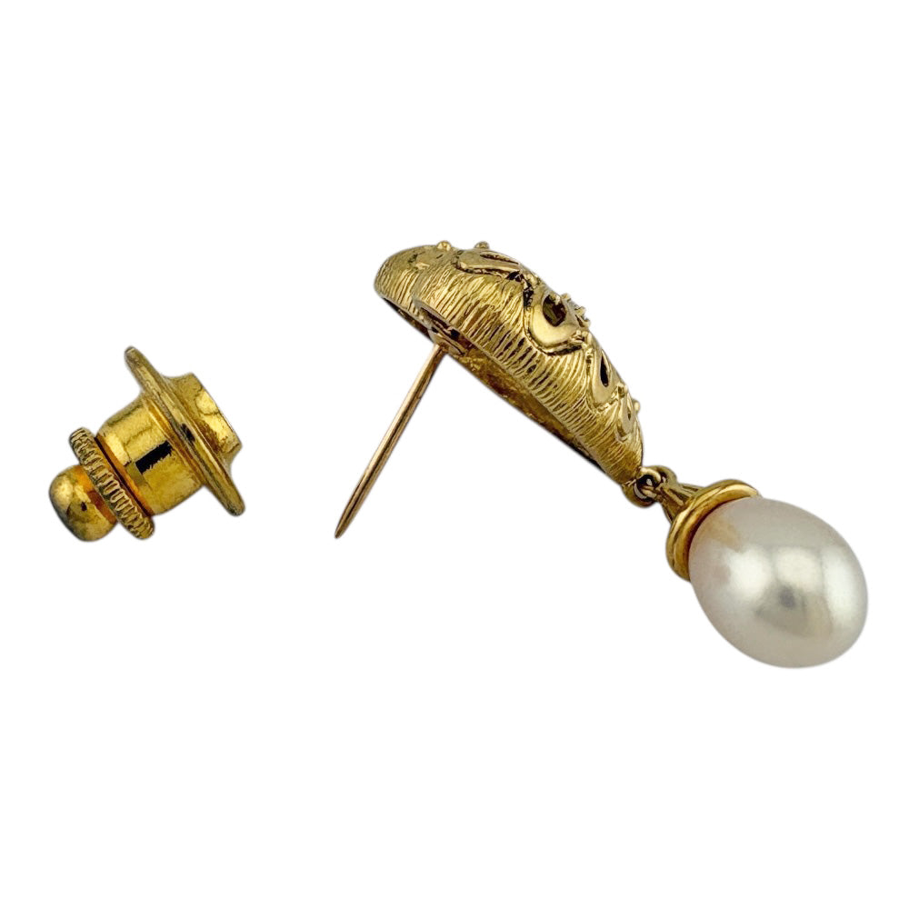 MIKIMOTO ミキモト ブローチ 18金 K18イエローゴールド パール