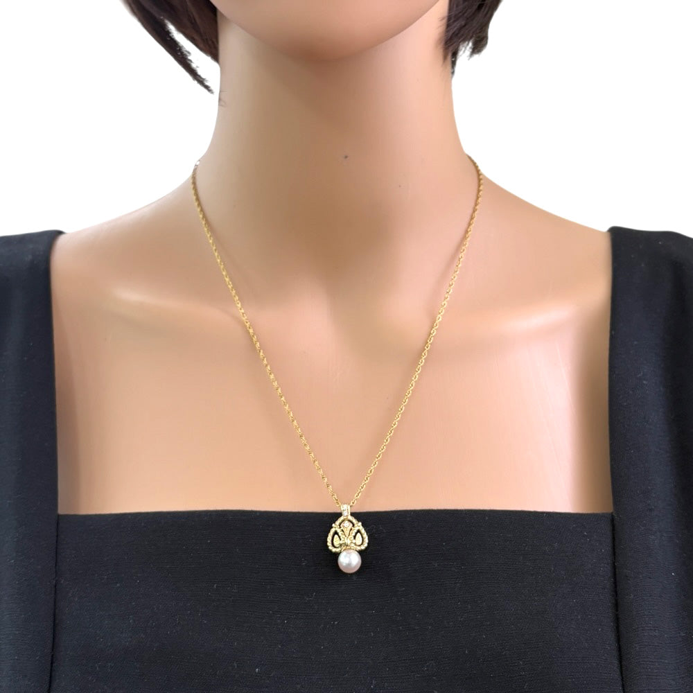 MIKIMOTO ミキモト ネックレス 18金 K18イエローゴールド パール 