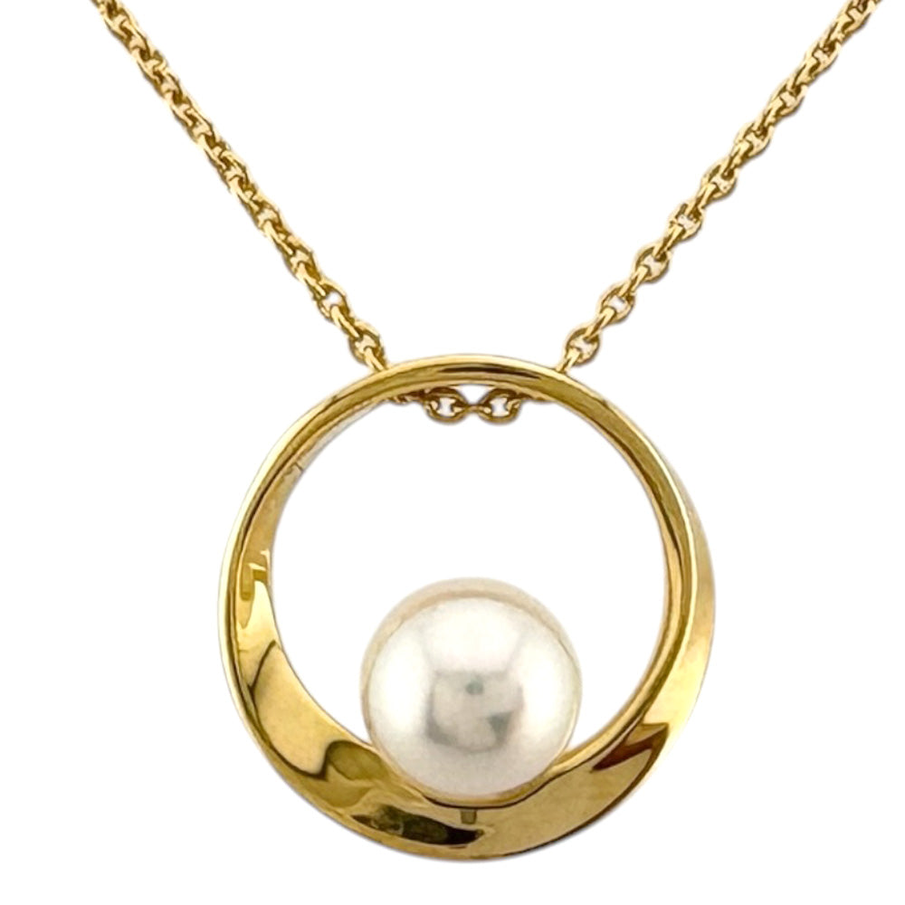 MIKIMOTO ミキモト ネックレス 18金 K18イエローゴールド アコヤパール