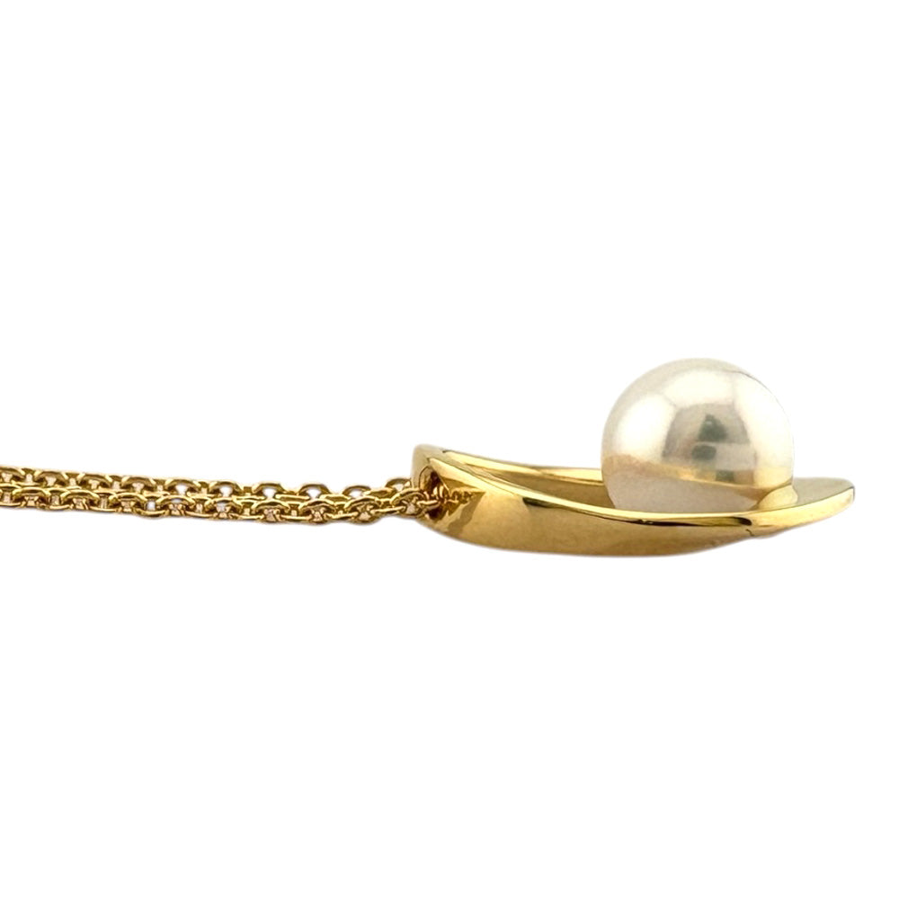 MIKIMOTO ミキモト ネックレス 18金 K18イエローゴールド アコヤパール
