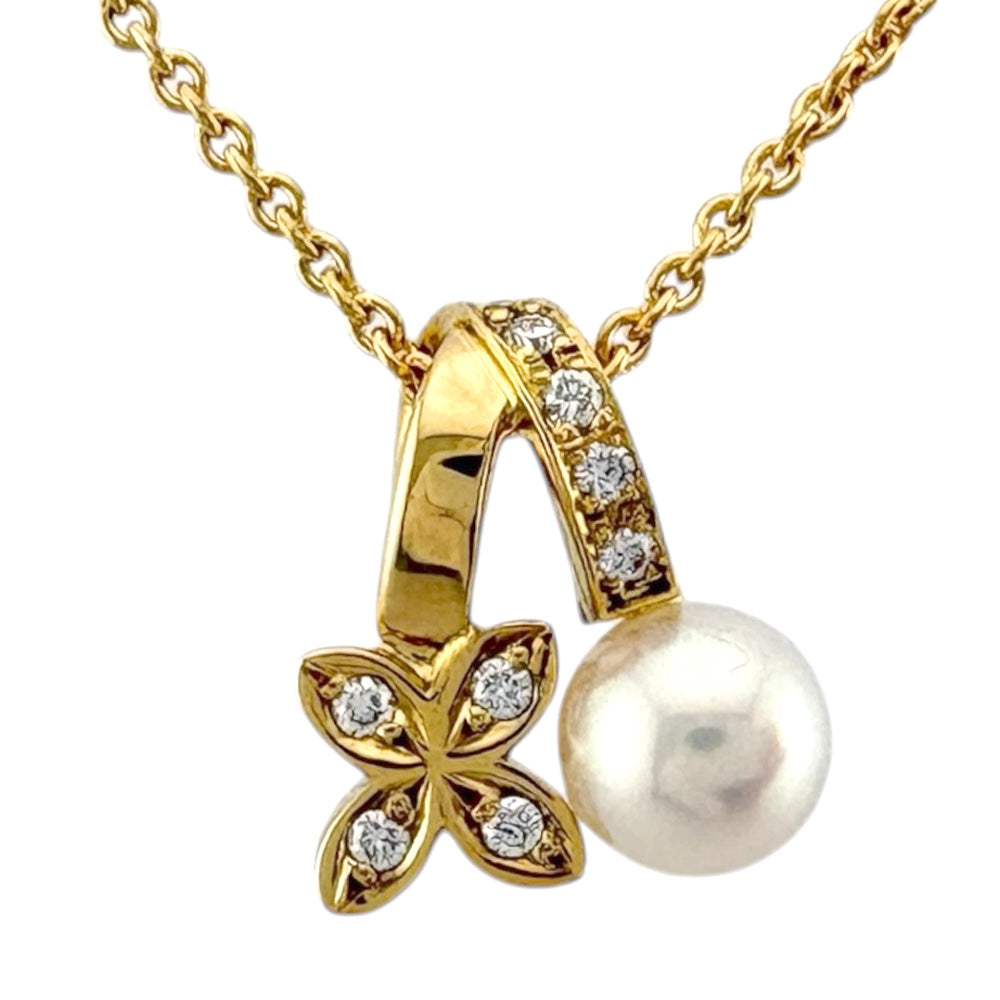 MIKIMOTO ミキモト ネックレス 18金 K18イエローゴールド アコヤパール