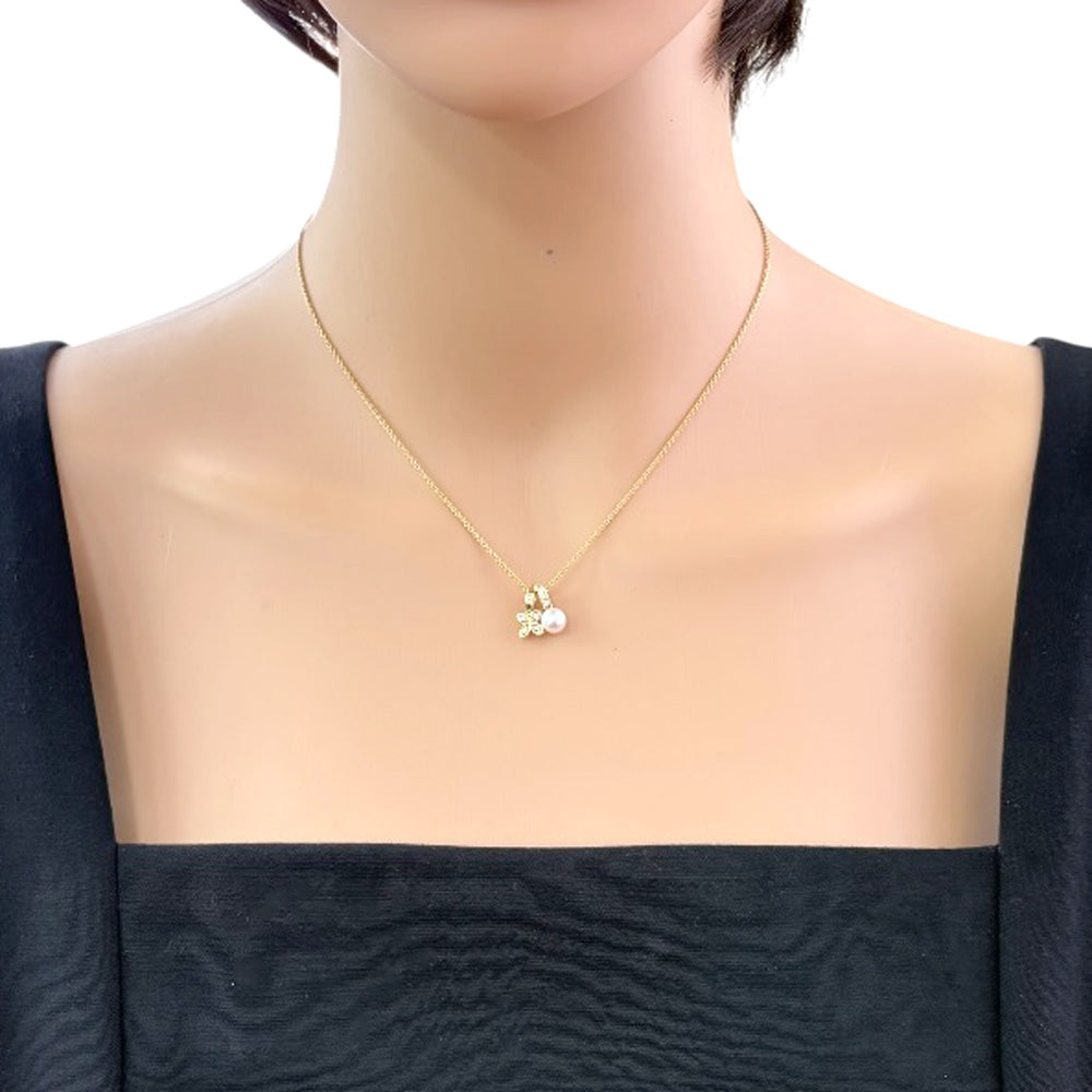 MIKIMOTO ミキモト ネックレス 18金 K18イエローゴールド アコヤパール