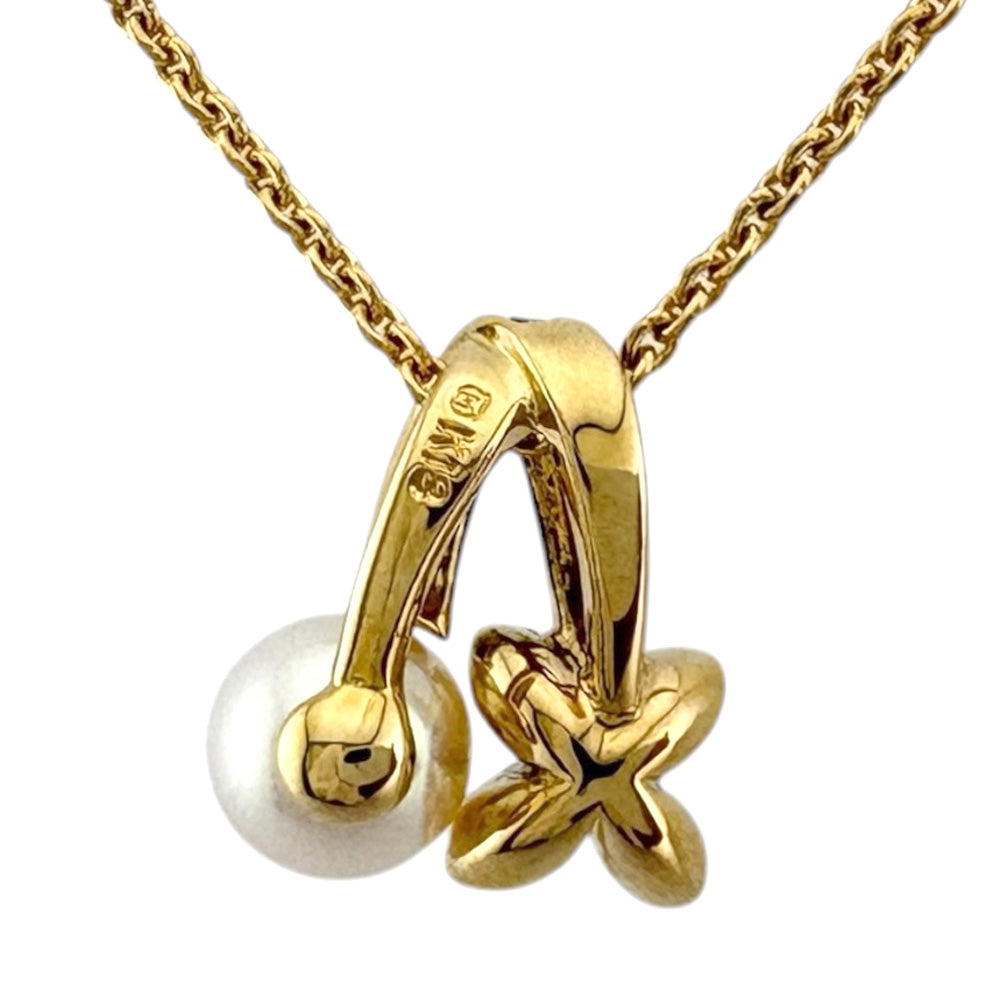 MIKIMOTO ミキモト ネックレス 18金 K18イエローゴールド アコヤパール
