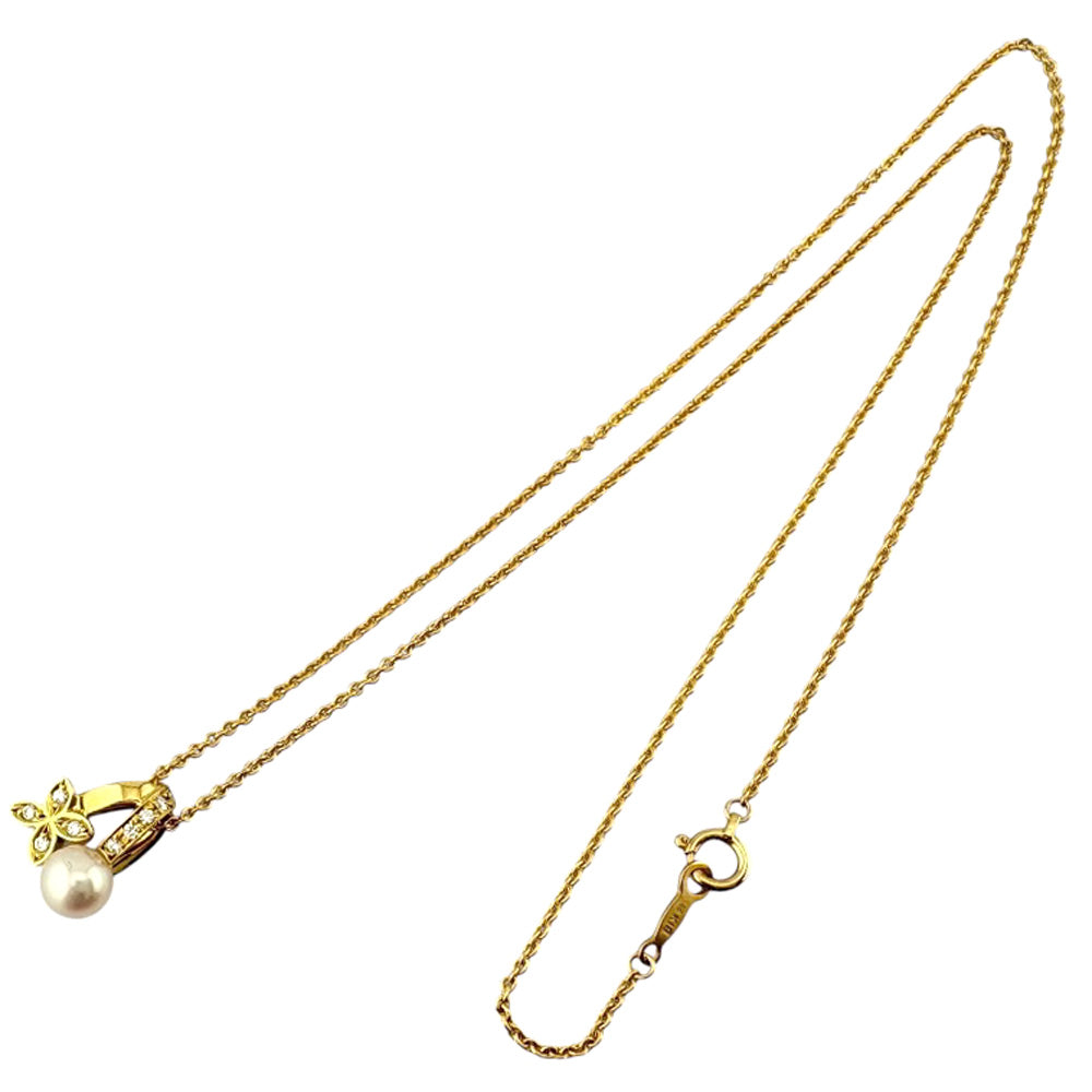 MIKIMOTO ミキモト ネックレス 18金 K18イエローゴールド アコヤパール