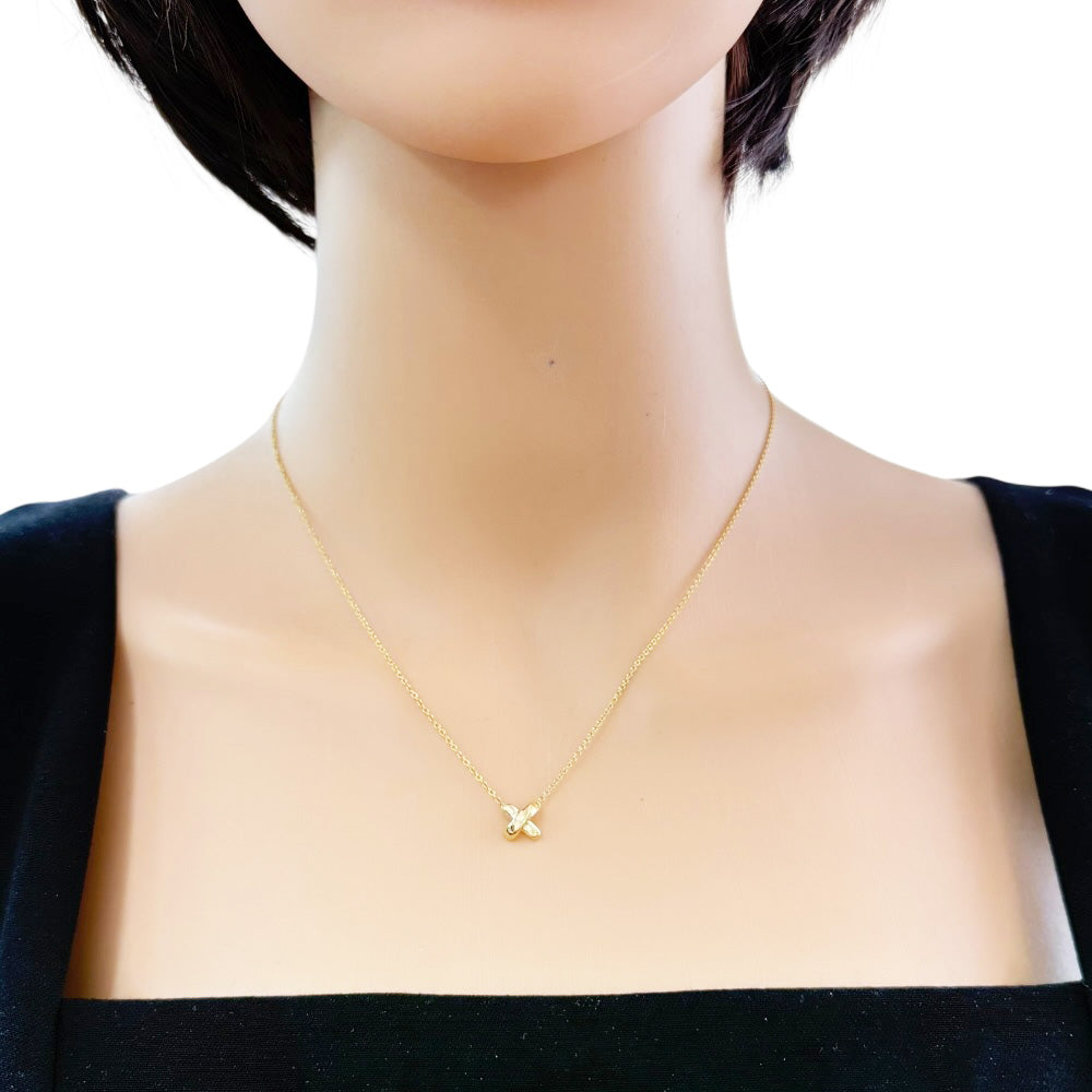 TIFFANY&Co. ティファニー クロスステッチ ネックレス 18金 K18