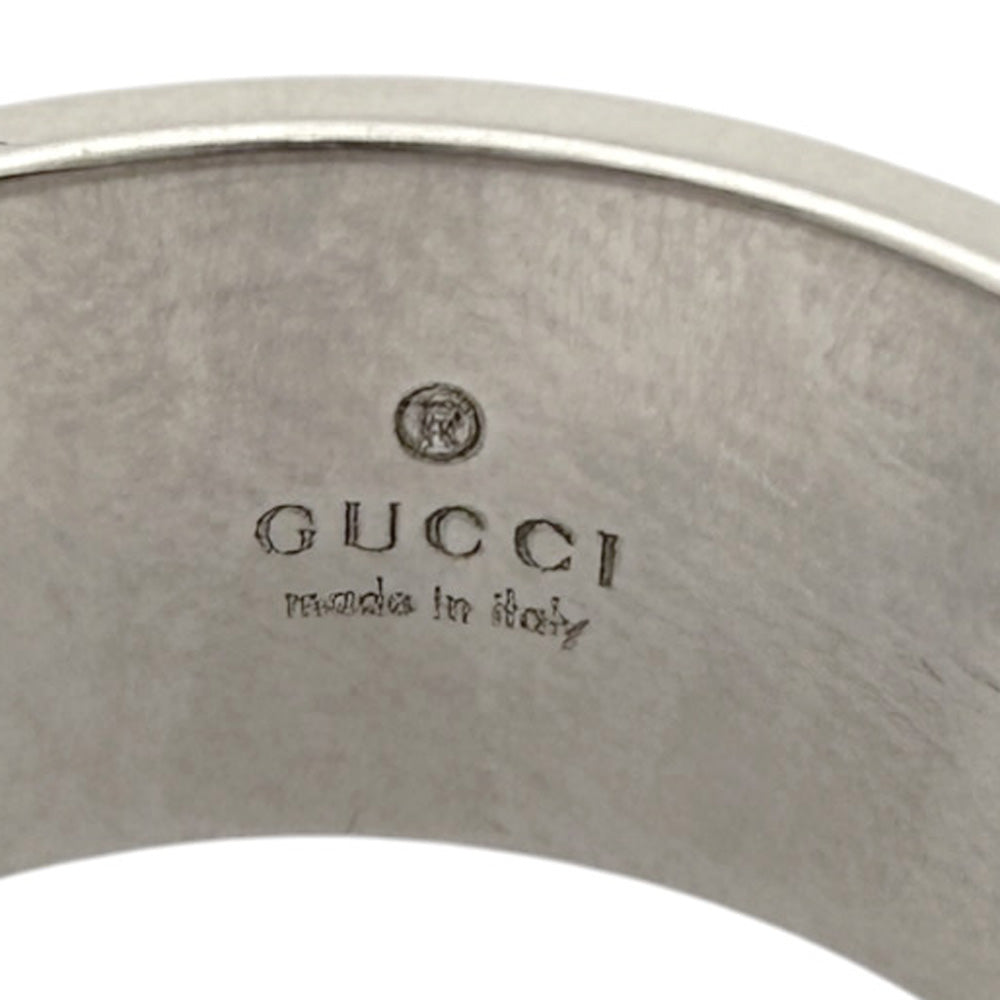 GUCCI グッチ アイコン ワイド リング 指輪 14号 18金 K18ホワイト