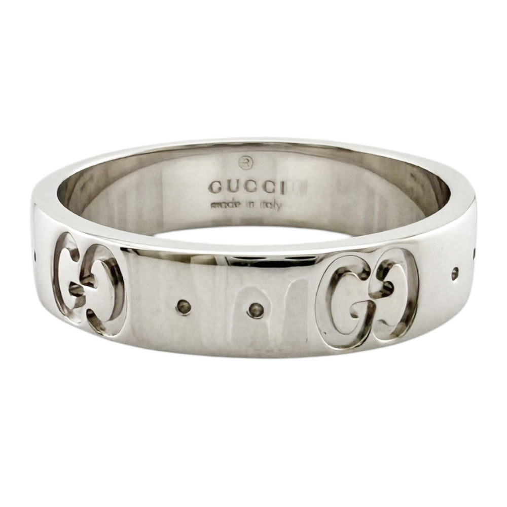 GUCCI グッチ アイコン リング 指輪 7号 18金 K18ホワイトゴールド