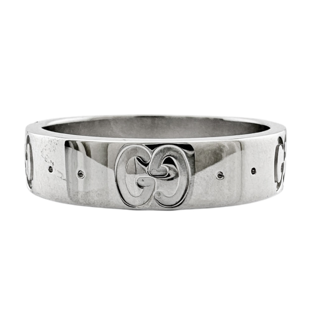 GUCCI グッチ アイコン リング 指輪 6号 18金 K18ホワイトゴールド