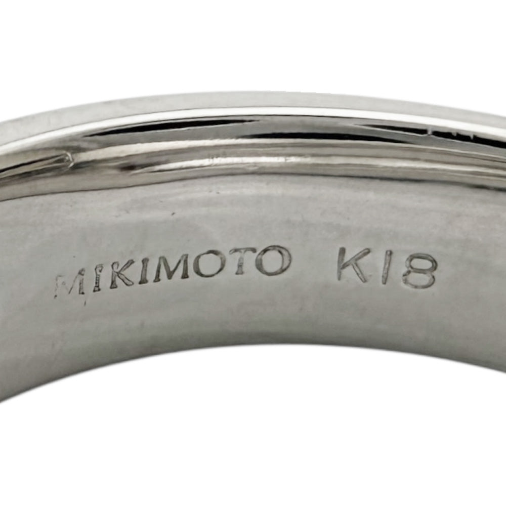 14金ホワイトゴールドリング。中古品。 MIKIMOTO ミキモト リング 指輪 14号 18金 K18ホワイトゴールド