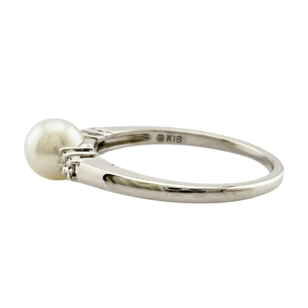 現行定価約50万円　ミキモト　Mコレクションリング　K18 美品 MIKIMOTO ミキモト リング 指輪 12号 18金 K18ホワイトゴールド パール