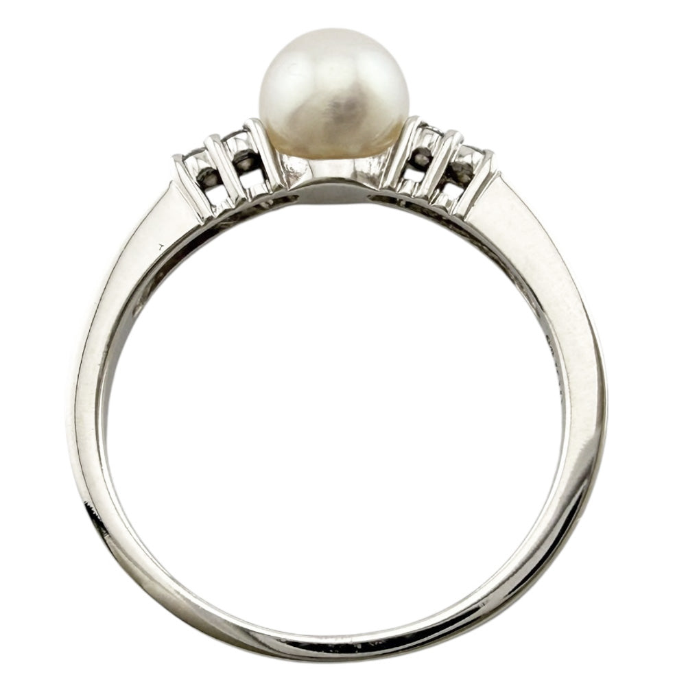 【傷や汚れあり】ミキモト　パール付きリング MIKIMOTO ミキモト リング 指輪 12号 18金 K18ホワイトゴールド パール