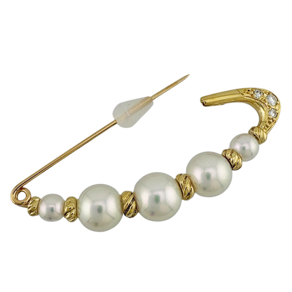 MIKIMOTO ミキモト ブローチ 18金 K18イエローゴールド パール