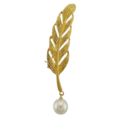 MIKIMOTO ミキモト ブローチ 18金 K18イエローゴールド パール