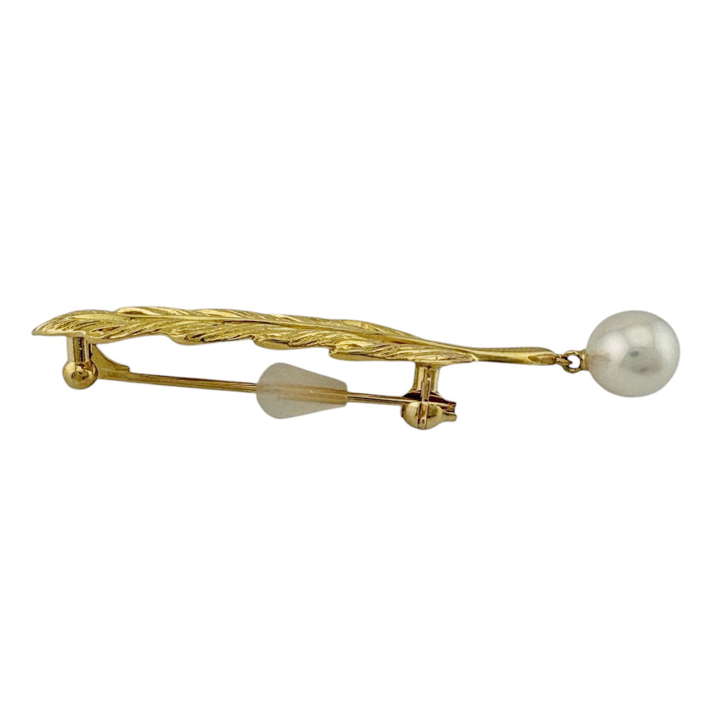 MIKIMOTO ミキモト ブローチ 18金 K18イエローゴールド パール