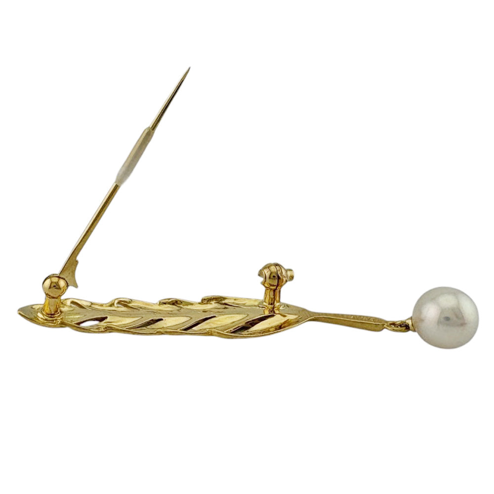 MIKIMOTO ミキモト ブローチ 18金 K18イエローゴールド パール