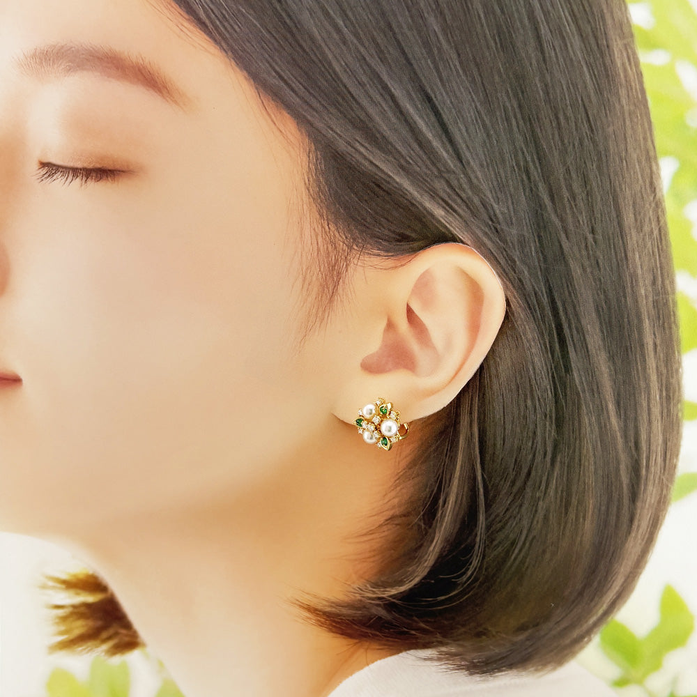 MIKIMOTO ミキモト イヤリング 18金 K18イエローゴールド パール