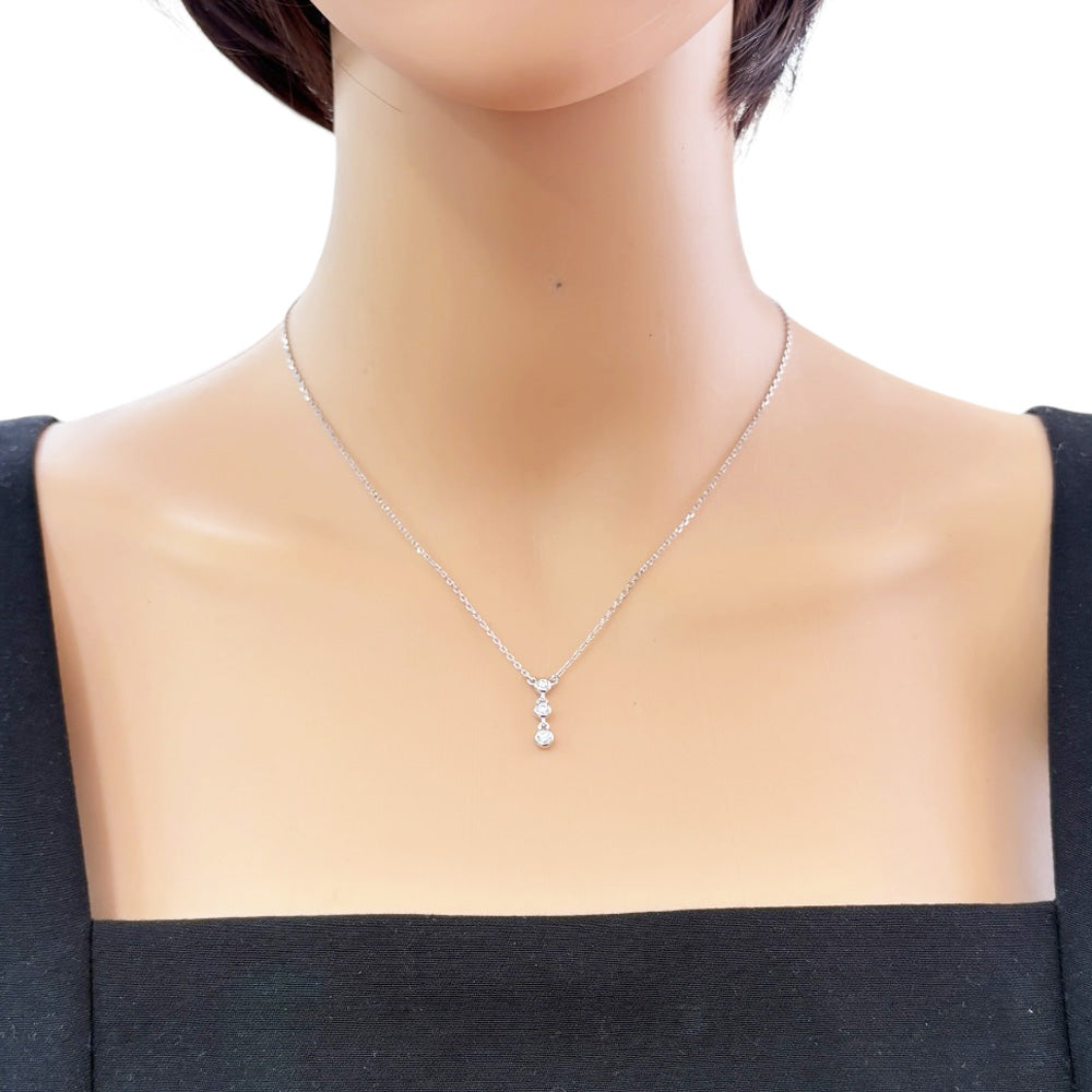 MIKIMOTO ミキモト ネックレス 18金 K18ホワイトゴールド ダイヤモンド 