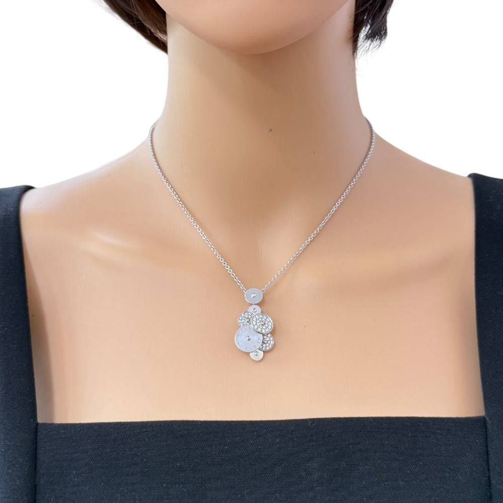 美品✨ブルガリ、ロゴキーリングシルバー色レディースネックレス_086 レディース 美品✨ブルガリ、ロゴキーリングシルバー色レディース