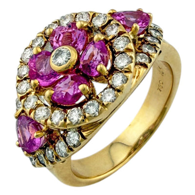 Ponte Vecchio Ring Ring Size 11.5 18K K18 Yellow Gold Pink