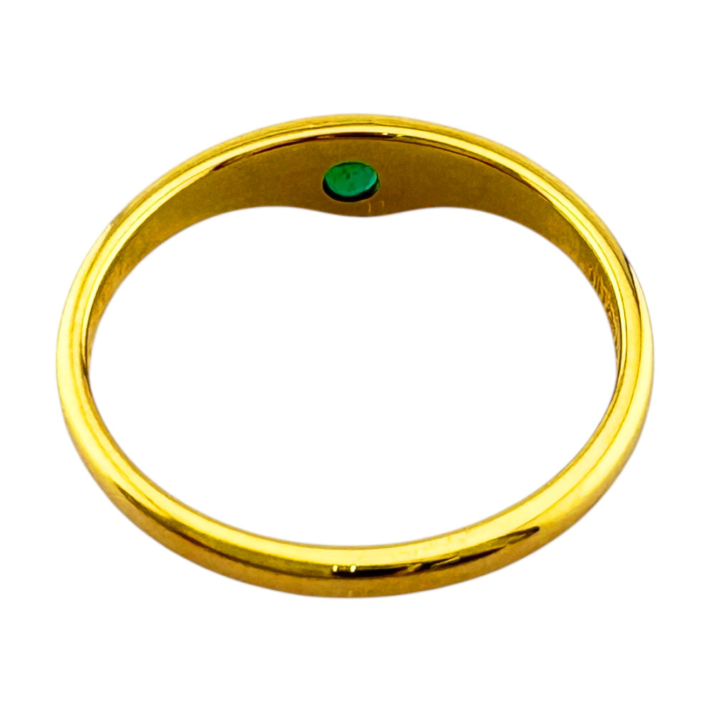 h*l様 Tiffany カーブバンドリング　エメラルド　18K TIFFANY&Co. ティファニー カーブドバンド リング 指輪 10.5号 18金