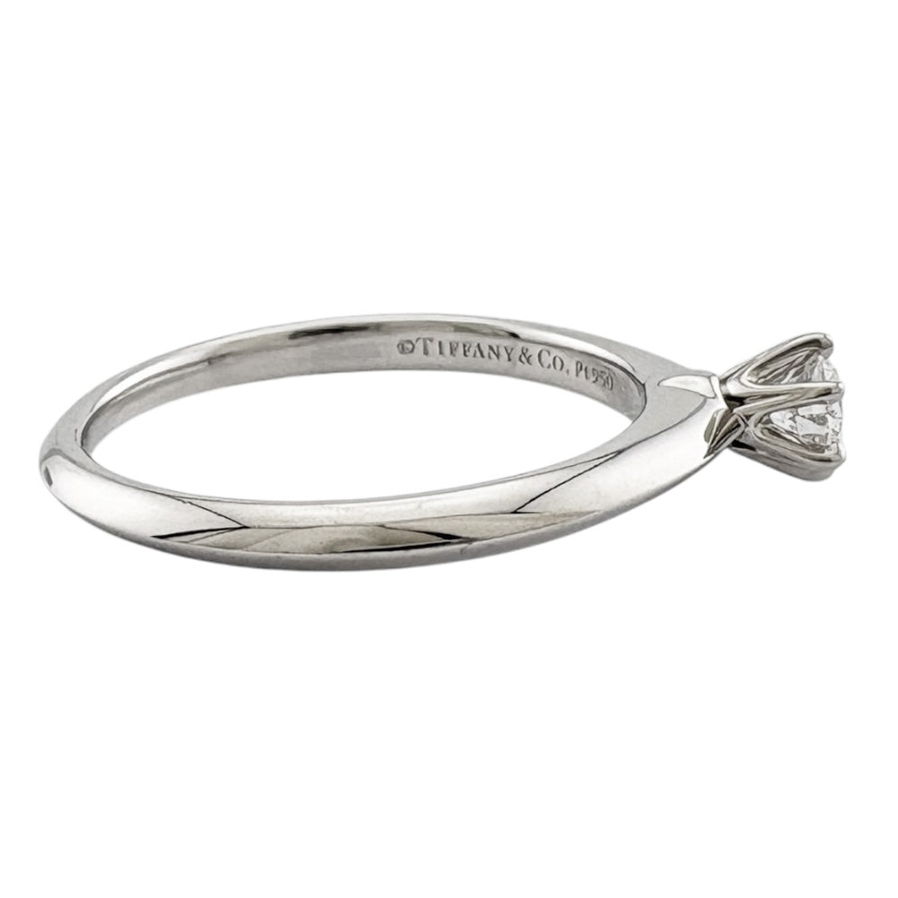 綺麗!ティファニーPT950 ソリティア0.49きらりんリング TIFFANY&Co