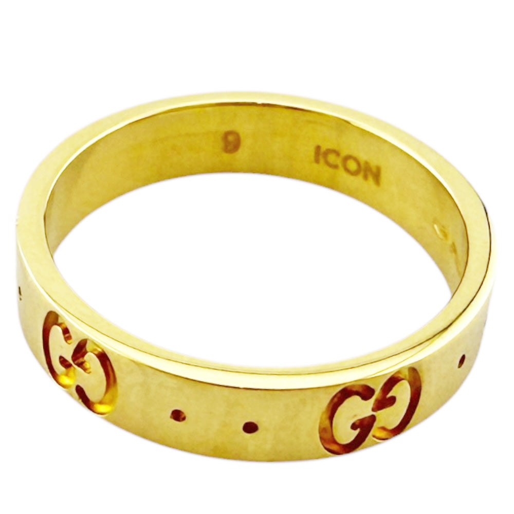 GUCCI グッチ アイコン リング 指輪 8.5号 18金 K18イエローゴールド