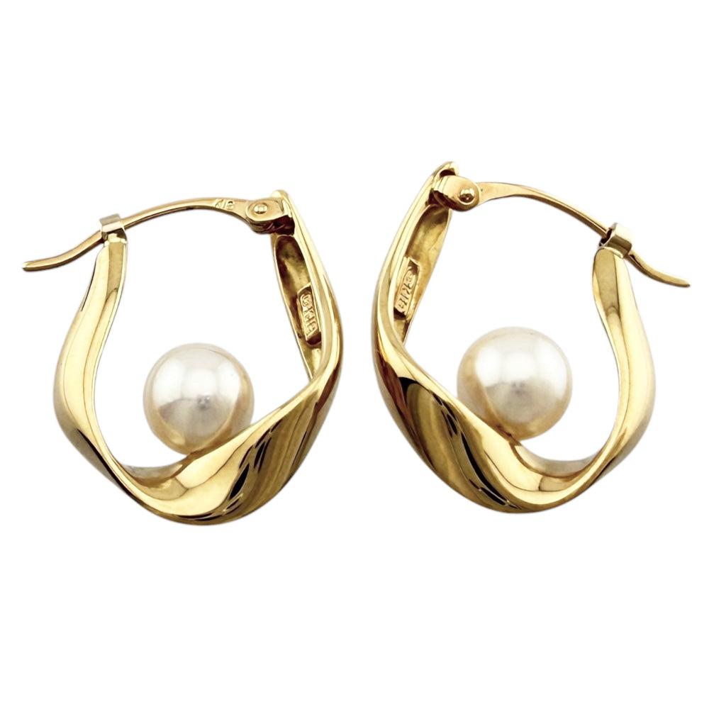 MIKIMOTO ミキモト ピアス 18金 K18イエローゴールド パール