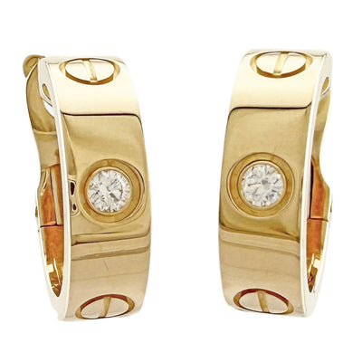 CARTIER カルティエ クラシックモデル ラブ フープ ピアス 18金 K18