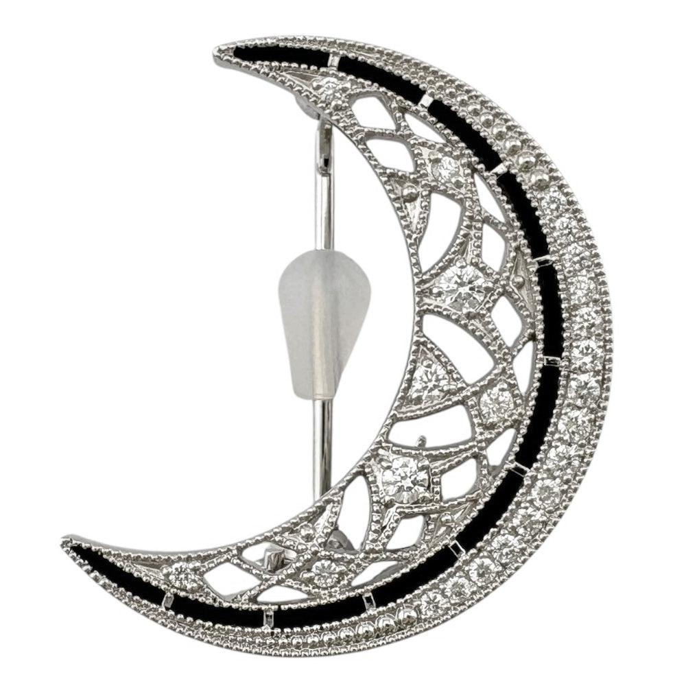 MIKIMOTO ミキモト ブローチ 18金 K18ホワイトゴールド ダイヤモンド