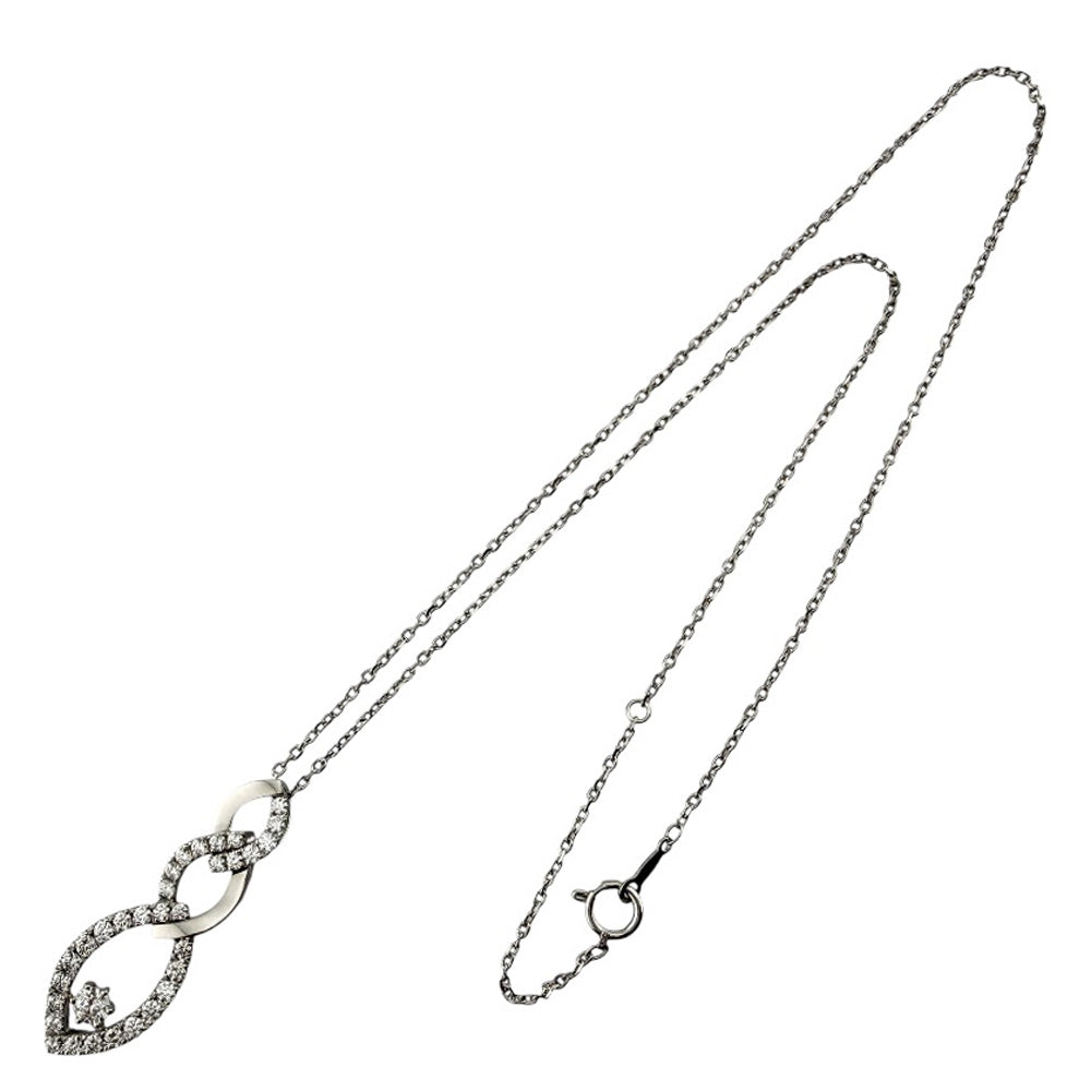 MIKIMOTO ミキモト ネックレス 18金 K18ホワイトゴールド ダイヤモンド