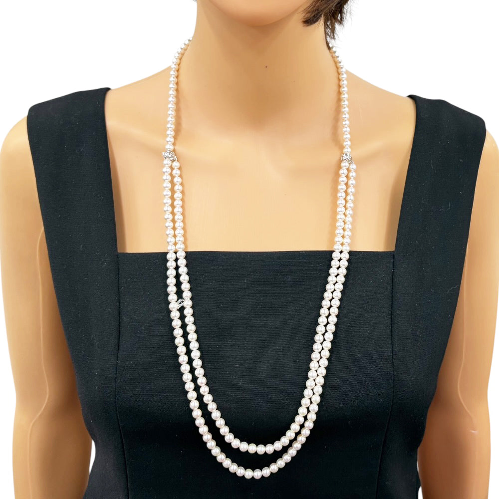 MIKIMOTO ミキモト ネックレス 18金 K18ホワイトゴールド パール