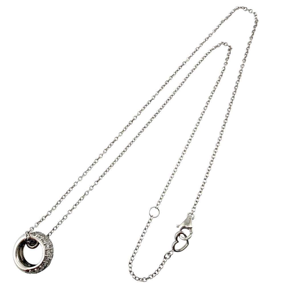 Ponte Vecchio Necklace 18K K18 White Gold Diamond Women's Used