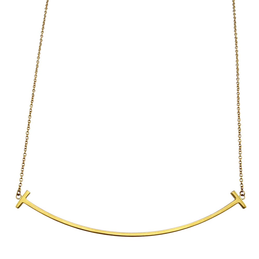 TIFFANY&Co. ティファニー Tスマイル ネックレス 18金 K18イエロー