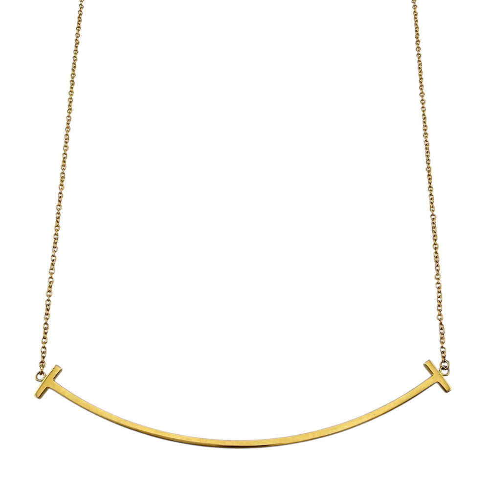TIFFANY&Co. ティファニー Tスマイル ネックレス 18金 K18イエロー